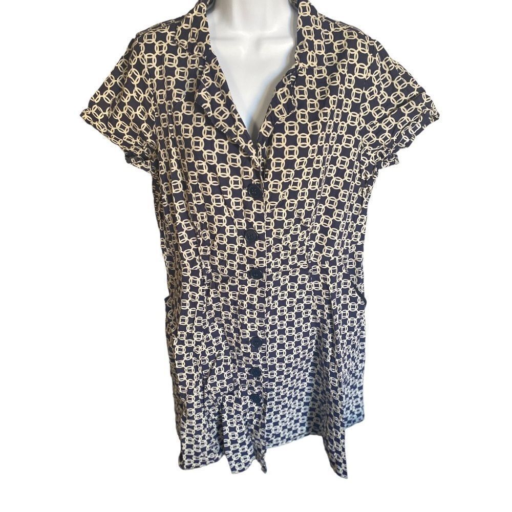 Mlle Gabrielle Womens 1X Fit&Flare Midi Navy Blue Dress no Belt. Fits like 14/16